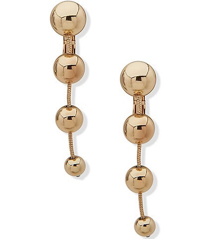 Anne Klein Metal Ball Clip Linear Earrings