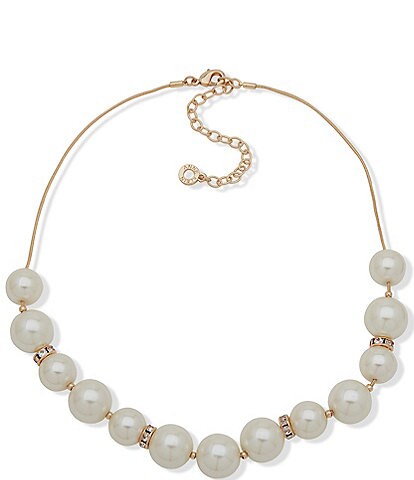 Anne Klein Pearl Roundelle Faux Pearl Collar Necklace