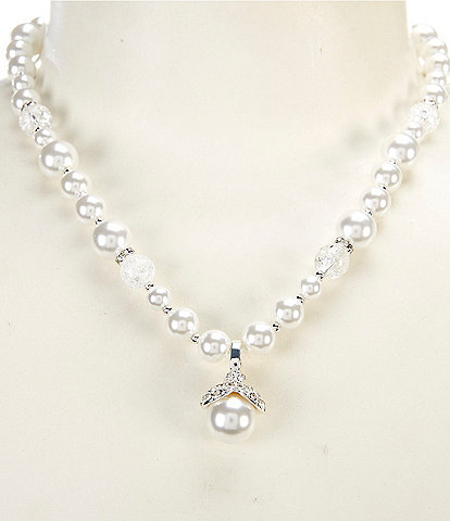 Anne Klein Pearl Short Pendant Necklace