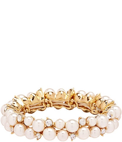 Anne Klein Pearl Crystal Stretch Bracelet