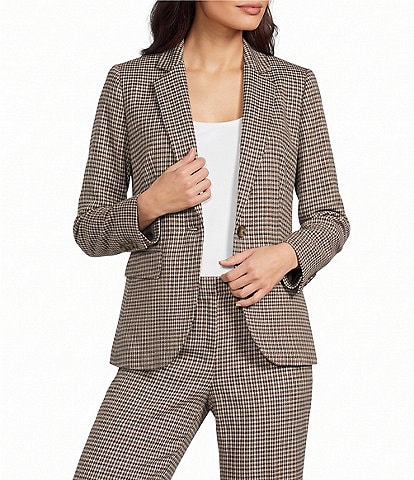 Anne Klein Petite Houndstooth One Button Blazer