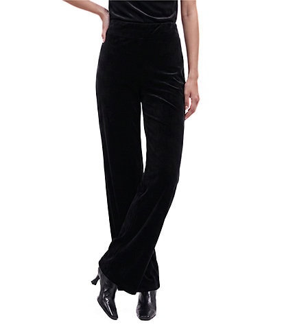 Anne Klein Petite Velvet Pull-On Wide Leg Pants