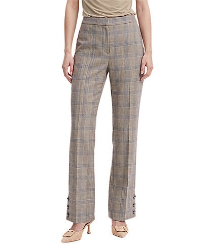 Anne Klein Plaid Straight Ankle Pants