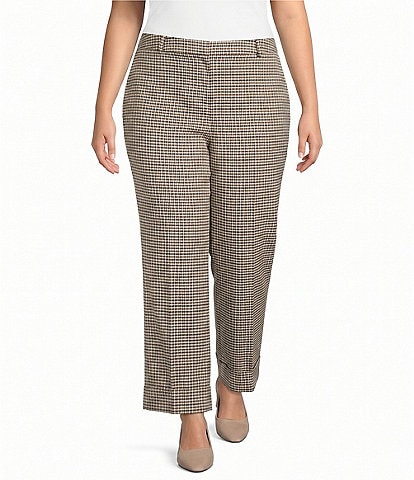 Anne Klein Plus Plaid Straight Cuff Ankle Coordinating Pants