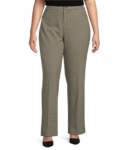 Anne Klein Plus Size Houndstooth Boot Leg Pant