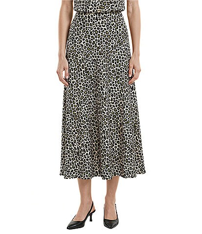 Anne Klein Printed Flared Skirt
