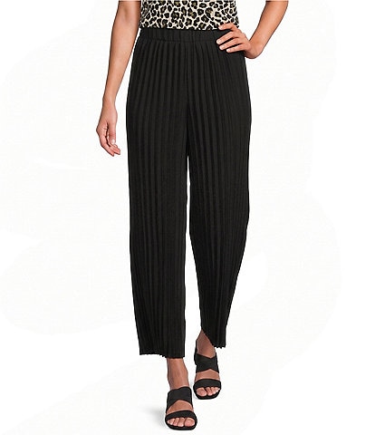 Anne Klein Pull On Striped Ankle Pants