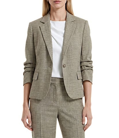 Anne Klein Scrunch Sleeve One Button Jacket