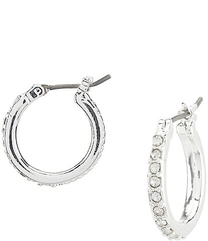Anne Klein Small Crystal Hoop Earrings