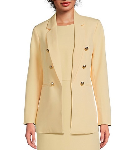 Anne Klein Stretch Faux Double Breasted Long Sleeve Coordinating Blazer Jacket