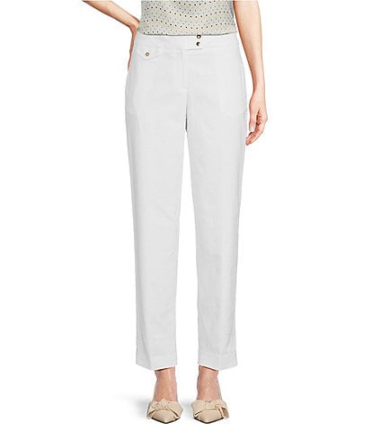 Anne Klein Stretch Fly Front Slim Ankle Pants