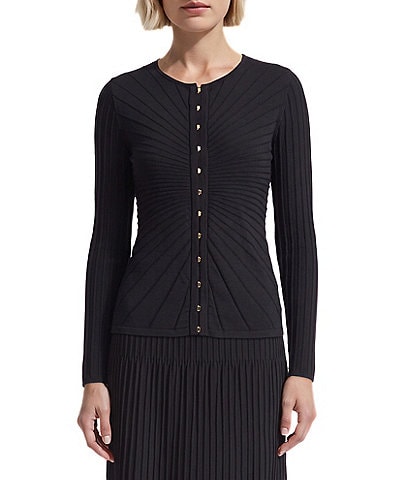 Anne Klein Sunburst Button Front Cardigan