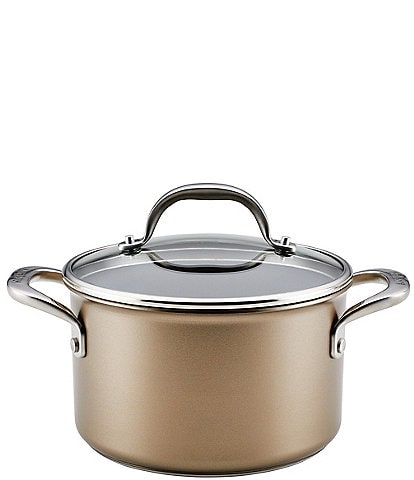 Style Nonstick Cookware Straining Saucepan with Lid, 3-Quart, Blue