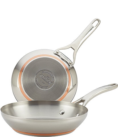 Anolon Nouvelle Copper Stainless Steel Skillets Twin Pack, 8#double; & 9.5#double;