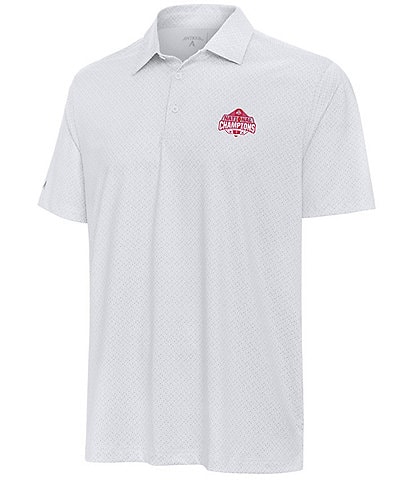Antigua 2024 College Football Playoff National Champions Ohio State Buckeyes Whirl Short Sleeve Polo Shirt