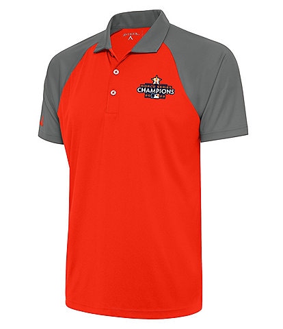 Antigua MLB Houston Astros 2022 World Series Champions Nova Short-Sleeve Polo Shirt