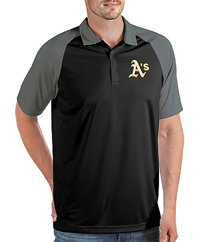 Antigua MLB Oakland A's Nova Short-Sleeve Colorblock Polo Shirt