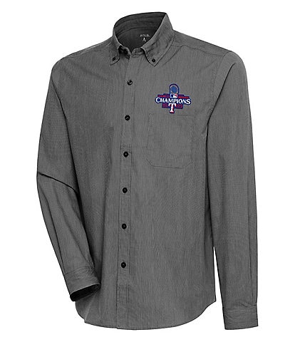 Antigua MLB Texas Rangers 2023 World Series Champions Compression Long Sleeve Woven Shirt