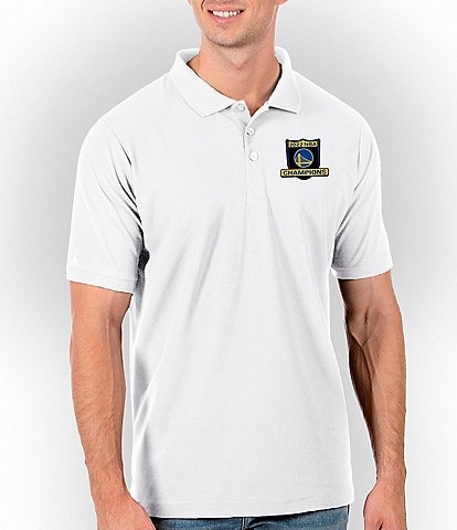 Antigua NBA Golden State Warriors 2022 World Champions Legacy Pique Short-Sleeve Polo Shirt