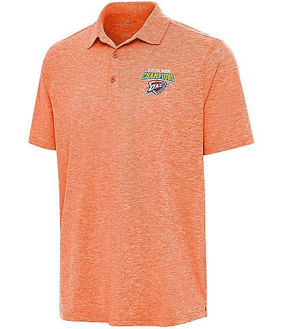 Antigua NBA Oklahoma City Thunder 2025 World Champions Par 3 Short Sleeve Polo Shirt