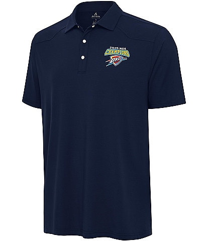 Antigua NBA Oklahoma City Thunder 2025 World Champions Western Short Sleeve Polo Shirt