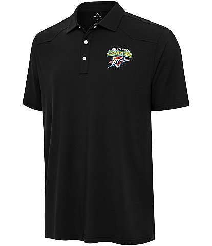 Antigua NBA Oklahoma City Thunder 2025 World Champions Western Short Sleeve Polo Shirt