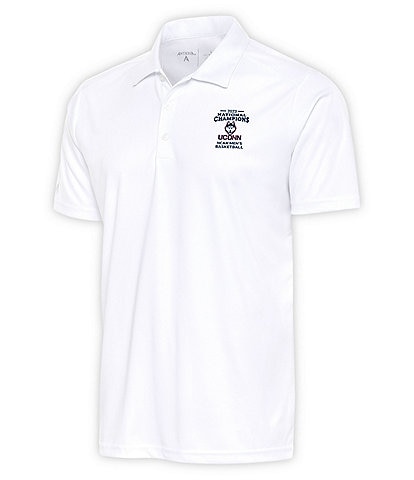 Antigua NCAA Basketball UCONN Huskies 2023 National Champions Tribute Short-Sleeve Polo Shirt