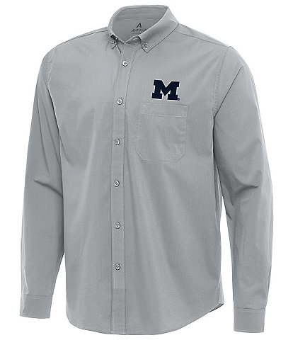 Antigua NCAA Big 10 Flight Long Sleeve Woven Shirt