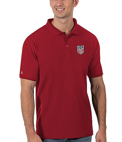 Antigua USA Soccer Legacy Pique Short-Sleeve Polo Shirt