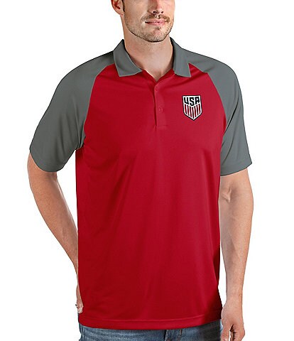 Antigua USA Soccer Affluent Short-Sleeve Polo Shirt - L