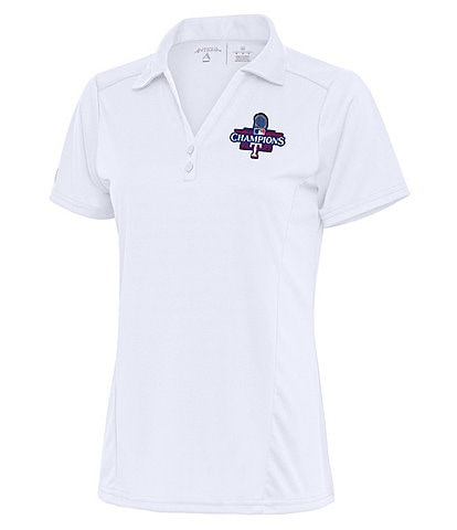 Antigua Women's MLB Texas Rangers 2023 World Series Tribute Short Sleeve Polo Shirt