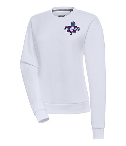 Antigua Women's MLB Texas Rangers 2023 World Series Victory Crew Sweatshirt