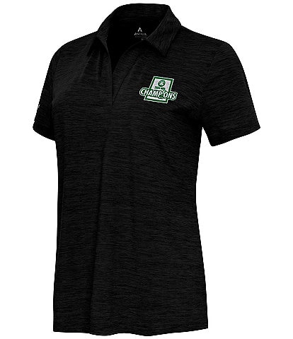 Antigua Women's NBA Boston Celtics 2024 World Champions Layout V-Neck Short Sleeve Polo Shirt