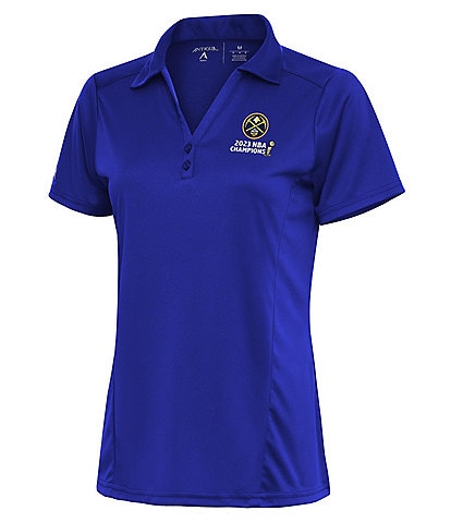 Antigua Women's NBA Denver Nuggets 2023 World Champions Tribute Short Sleeve Polo Shirt