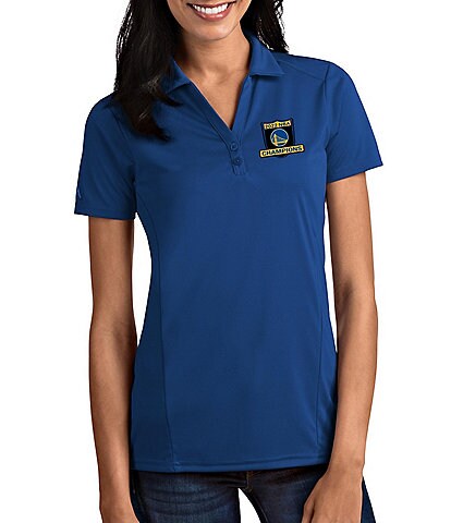 Antigua Women's NBA Golden State Warriors 2022 World Champions Tribute Short Sleeve Polo Shirt