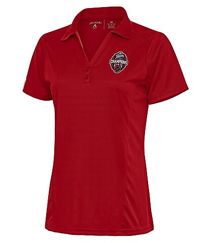 Antigua Women's NCAA Georgia Bulldogs 2022 National Champions Tribute Short Sleeve Polo Shirt