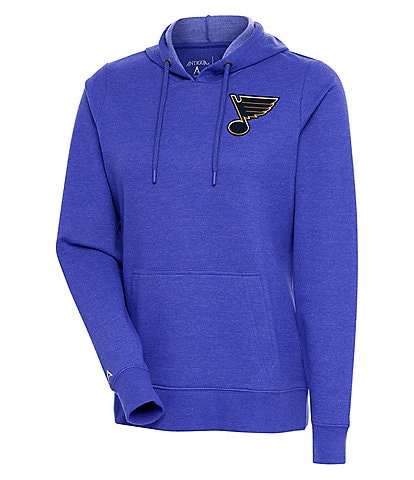 St. Louis Blues Antigua Women's Flier Bunker Pullover Sweatshirt -  Navy/White