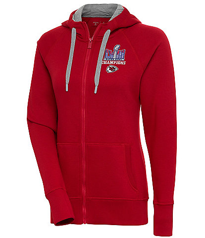 Antigua Women's Super Bowl LVIII Kansas City Chiefs Champions Victory Full-Zip Fleece Jacket