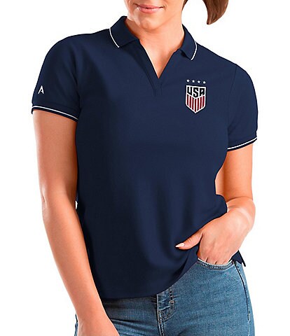 Antigua Women's USA Soccer Affluent Short-Sleeve Polo Shirt