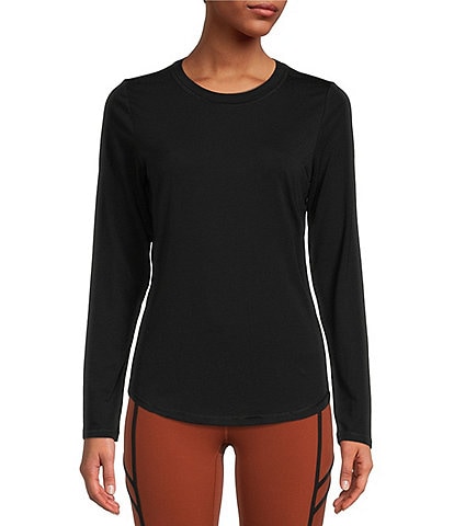 Antonio Melani Active At Ease Knit Crew Neck Long Sleeve Relaxed Fit Tee