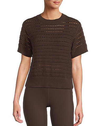 Antonio Melani Active Knit Crew Neck Short Sleeve Pullover