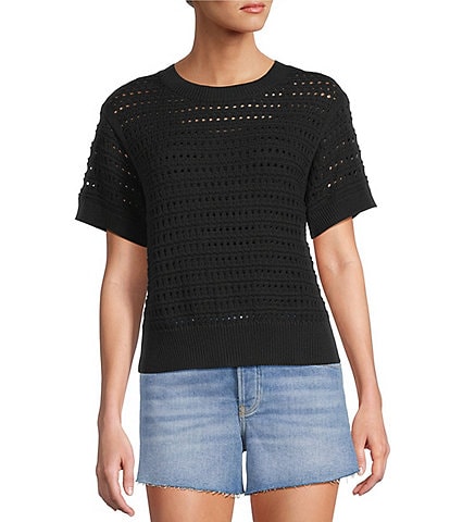 Antonio Melani Active Knit Crew Neck Short Sleeve Pullover