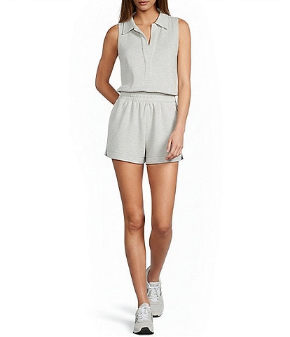 Antonio Melani Active Sleeveless Collared Neckline Romper