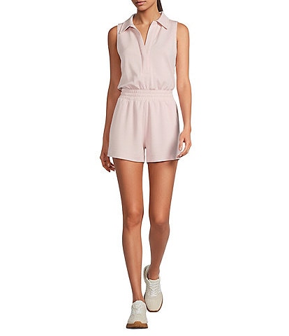 Antonio Melani Active Sleeveless Collared Neckline Romper