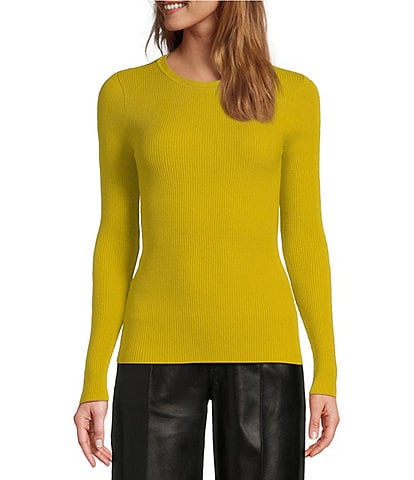 Antonio Melani Aislinn Knit Scoop Neck Ribbed Long Sleeve Top