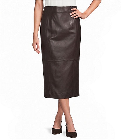 Antonio Melani Amelia Genuine Leather Coordinating Midi Skirt