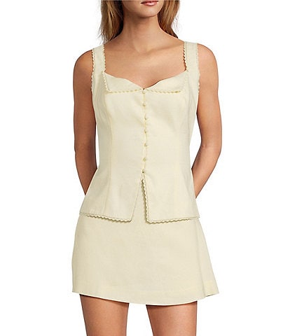 Antonio Melani Annika Lace Trim Button Front Vest