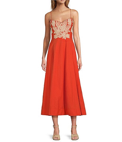 Antonio Melani Aubrey V-Neck Sleeveless A-Line Midi Dress