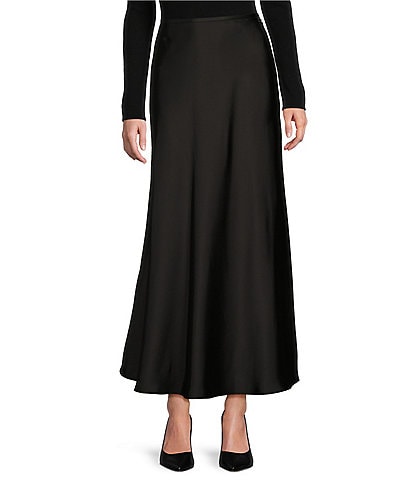 Antonio Melani Bella A-Line Satin Midi Skirt