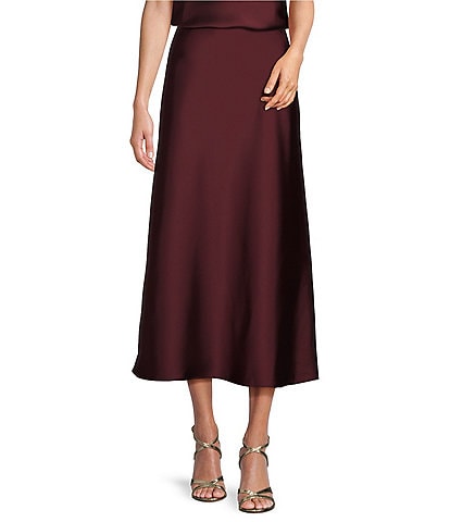 Antonio Melani Bella A Line Satin Maxi Skirt